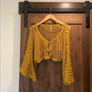 Free People loose knit cropped sweater